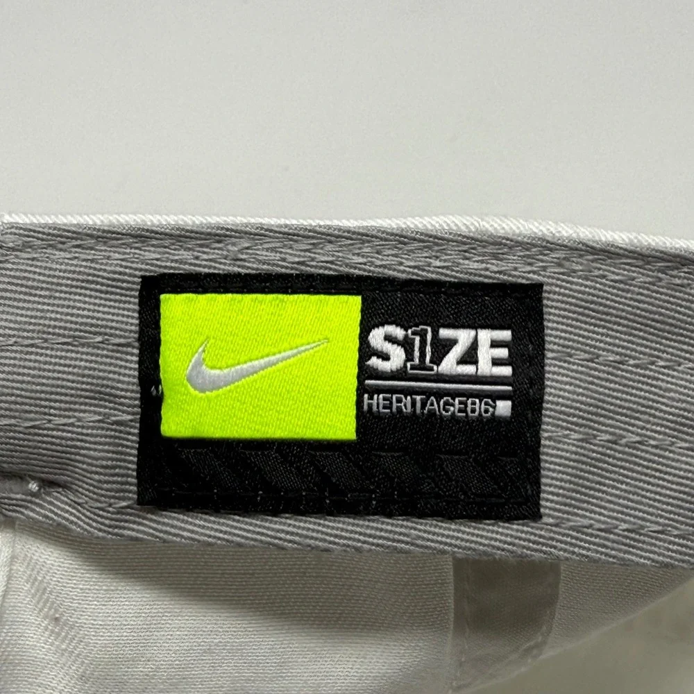 Nike Heritage86 Houston Script Adjustable Hat White Red Cotton Cap‎ 384427-10A
